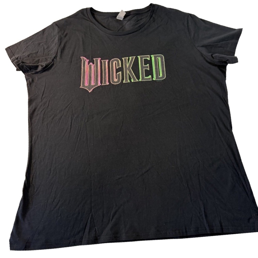Instant Message Wicked Broadway Graphic T-Shirt Black Plus 2XW Pink Green Logo